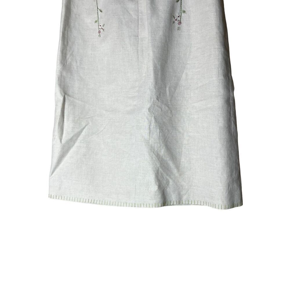 BCBG‎ Max Azria Vintage Linen Blend Embroidered Floral Skirt Size 4 - Picture 9 of 11